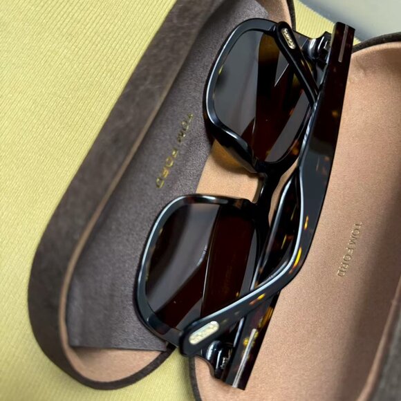 Tom Ford Tortoise Square Sunglasses - Viral Preppy Trend main image 7